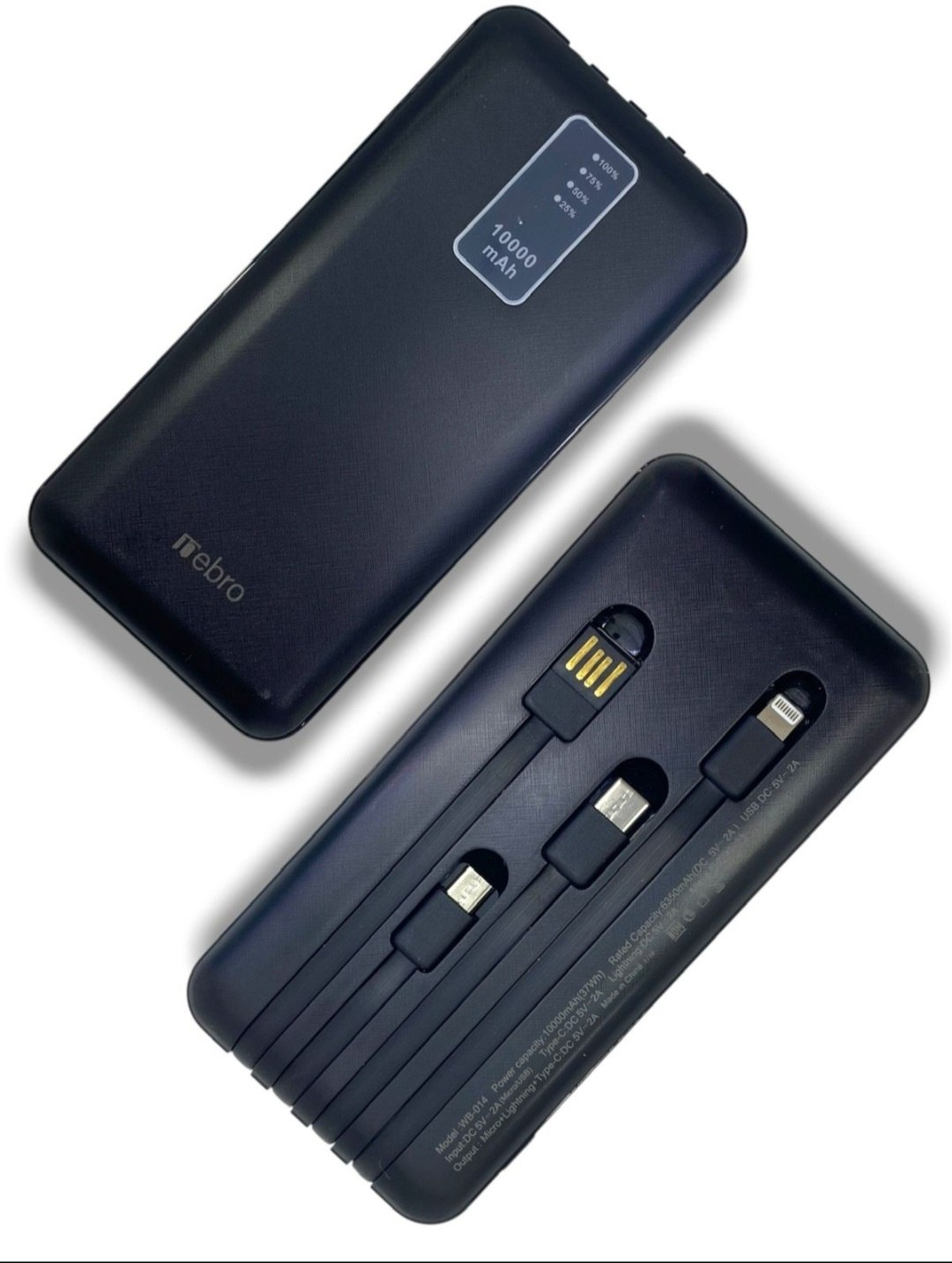 Mebro Portable Power Bank (10,000 mAh) – All-in-One Solution