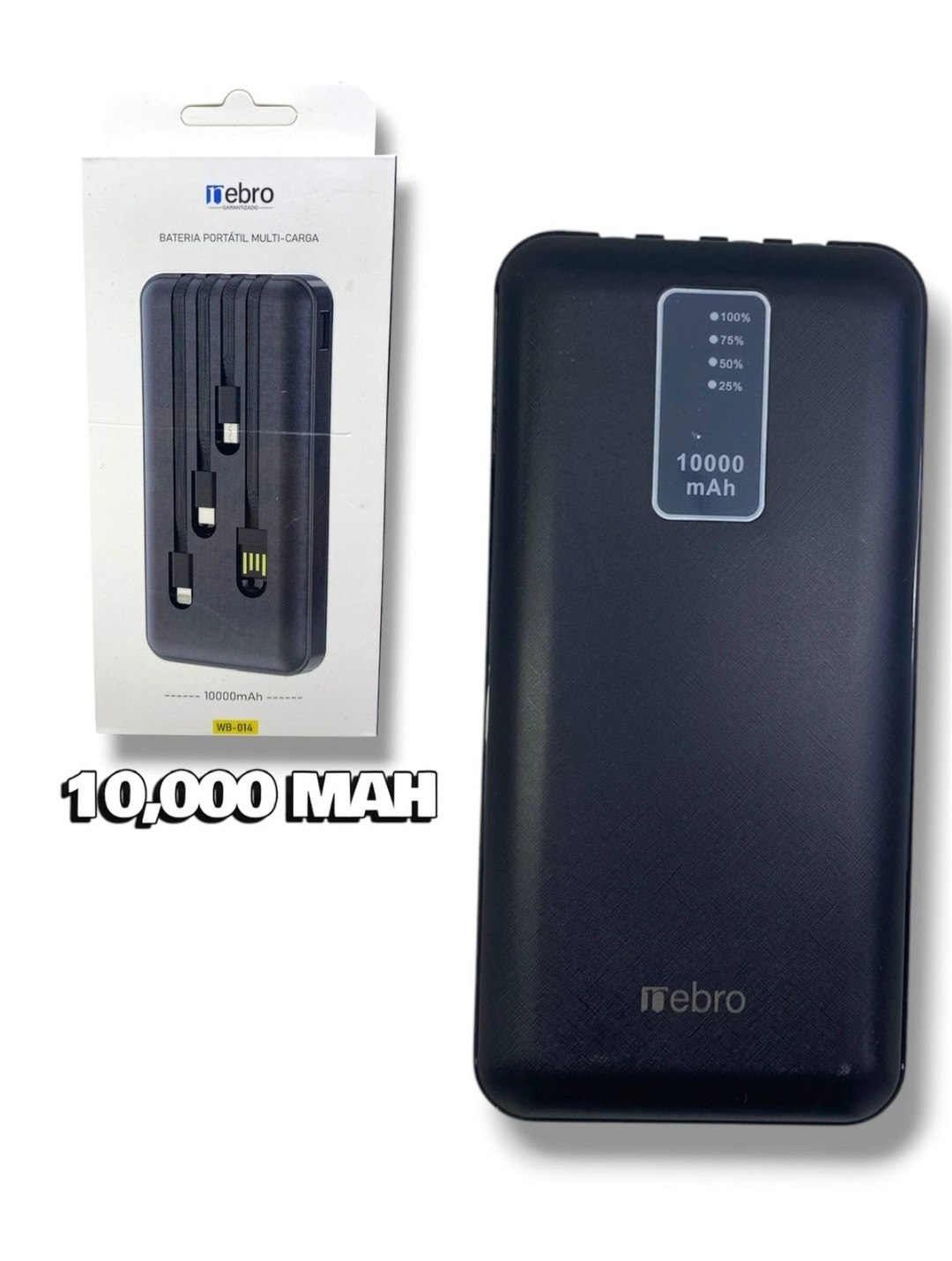Mebro Portable Power Bank (10,000 mAh) – All-in-One Solution